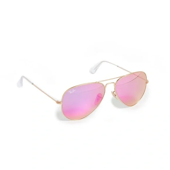 Rayban Classic Mirror Aviators in Pink. - Picture 5 of 8